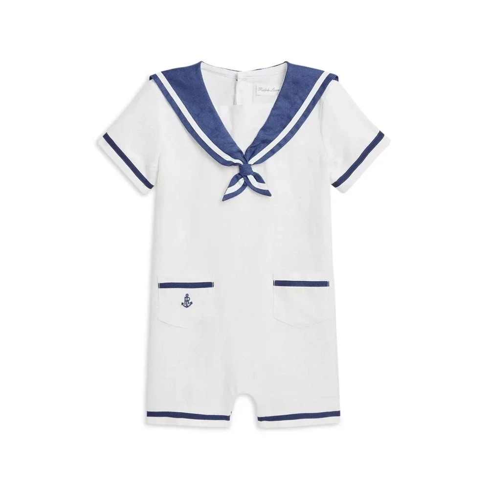 Ralph Lauren Polo Boys' Linen‎ Sailor Shortall outfit Size 18M 18 Month $225